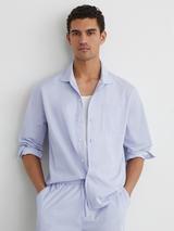 Reiss Corso Pinstripe Shirt, Soft Blue