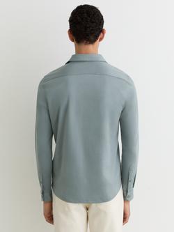 Reiss Duke Air Water Cotton Slim Fit Shirt, Steel Blue - view 2, Steel Blue