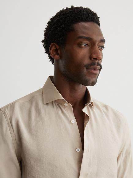 Reiss Oscar Shirt, Stone - view 2, Stone