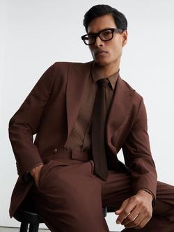 Reiss Pursue Pinstripe Regular Fit Long Sleeve Shirt, Chocolate Brown - view 2, Chocolate Brown