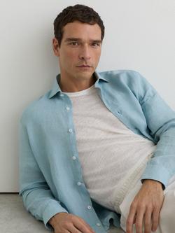 Reiss Ruban Linen Shirt, Ultra Marine Green, Ultra Marine Green