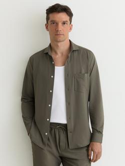 Reiss Solarko Textured Shirt, Dark Sage, Dark Sage