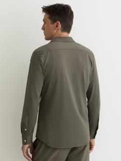 Reiss Solarko Textured Shirt, Dark Sage - view 2, Dark Sage
