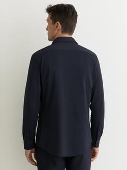 Reiss Solarko Textured Shirt, Navy - view 2, Navy