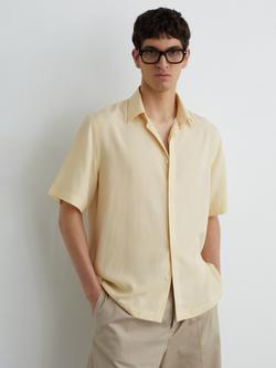 Reiss Supra Short Sleeve Shirt, Lemon Yellow, Lemon Yellow