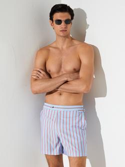 Reiss Presley Striped Swim Shorts, Soft Blue, Soft Blue