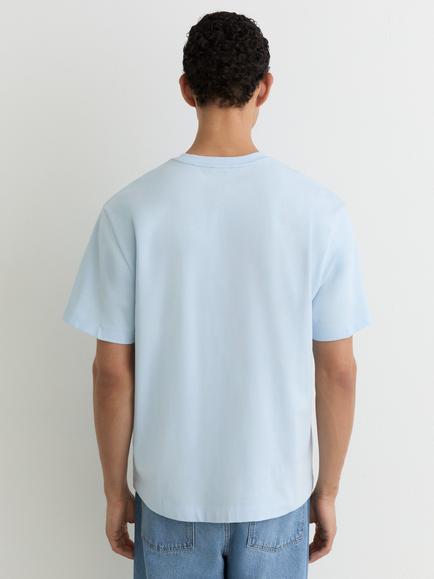 Reiss Tate Crew Neck Cotton T-Shirt - view 2, Soft Blue