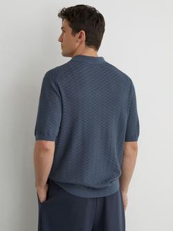 Reiss Sol Regular Fit Short Sleeve Polo Shirt, Airforce Blue - view 2, Airforce Blue