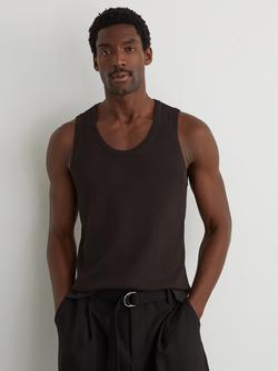 Reiss Watson Textured Sleeveless Vest, Chocolate, Chocolate