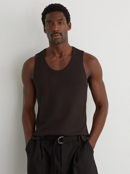 Reiss Watson Textured Sleeveless Vest, Chocolate, Chocolate