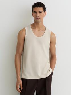 Reiss Watson Textured Sleeveless Vest, Off White, Off White