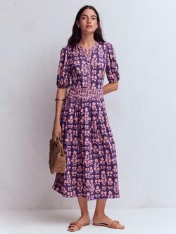 Boden Amber Floral Print Jersey Dress, Purple/Multi, Purple/Multi