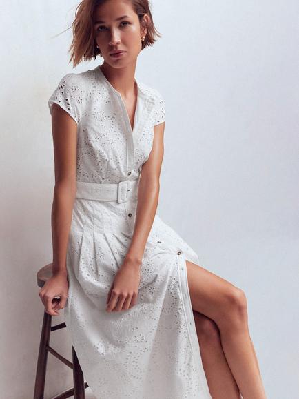 Boden Arabella Broderie Anglaise Shirt Dress, White - view 2, White