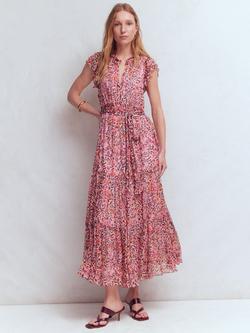 Boden High Neck Leopard Flow Midi Dress, Multi Leopard Flow, Multi Leopard Flow