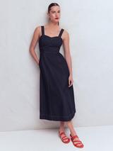 Boden Lucille Tulle Long Sleeved Midi Dress, Black