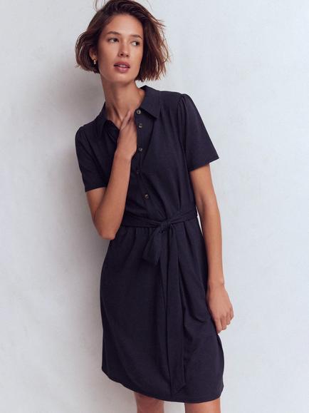 Boden Patti Jersey Shirt Dress, Navy, Navy