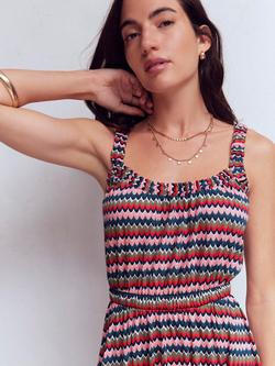 Boden Scoop Neck Striped Jersey Dress, Multi - view 2, Multi
