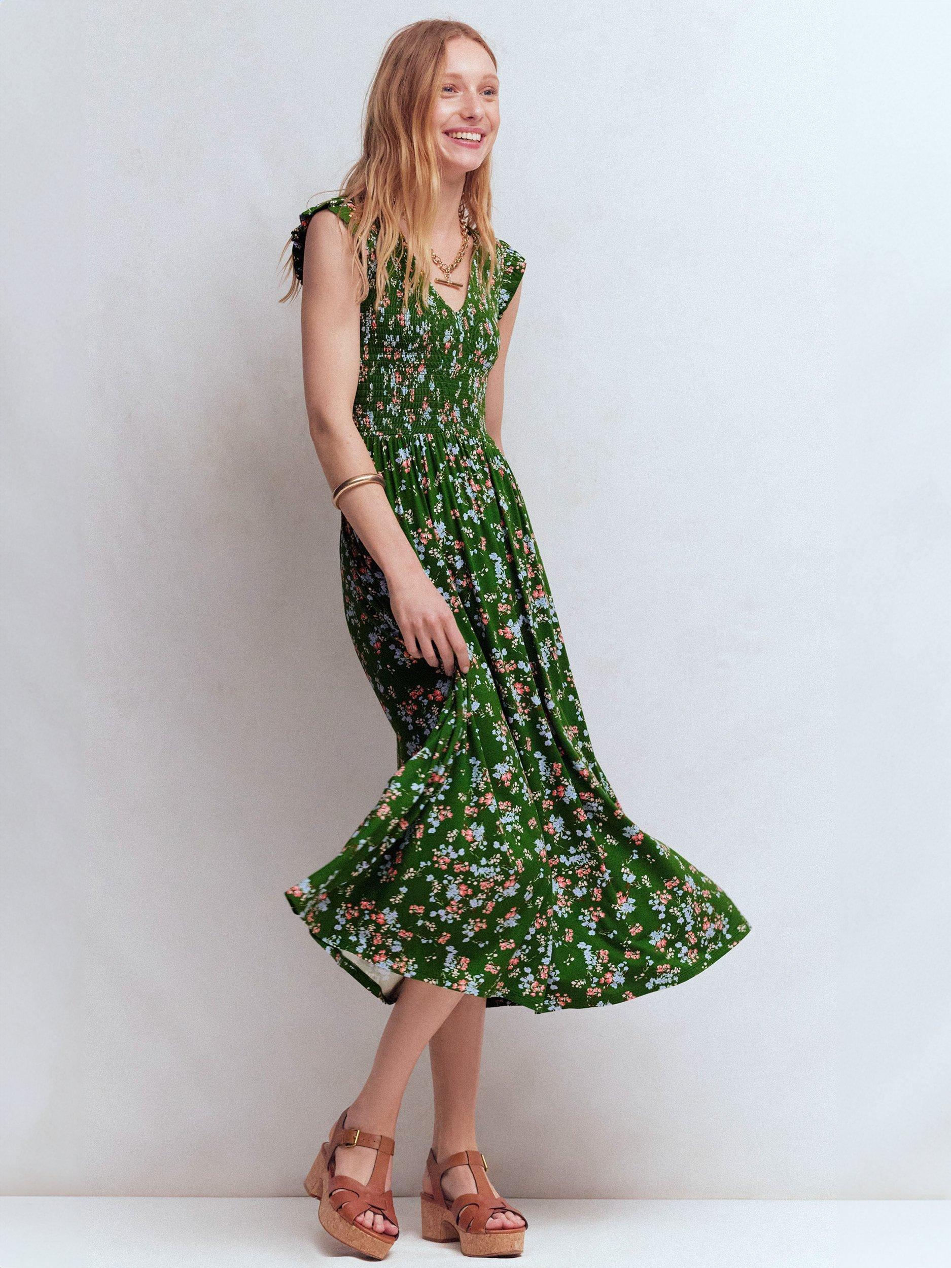 slim fit dress slacks Mini Boden Kids' Big Appliqué Jersey Dress in Forest Green Animals at Nordstrom, Size 3-4Y