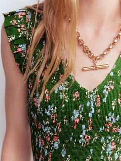 Boden Floral Smocked Jersey Dress, Green/Multi - view 2, Green/Multi