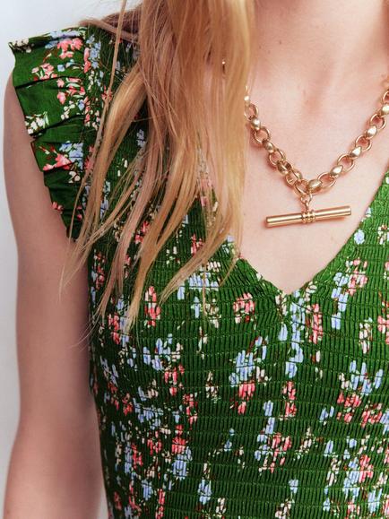 Boden Floral Smocked Jersey Dress, Green/Multi - view 2, Green/Multi