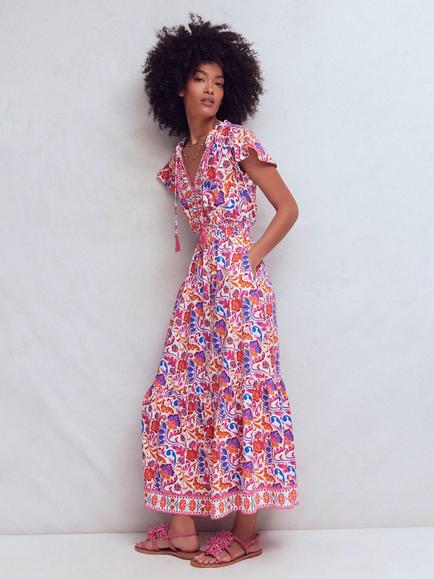 Boden Tala Floral Jersey Dress, Pink, Pink