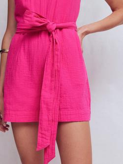 Boden Rosa Double Cloth Playsuit, Pink Yarrow - view 2, Pink Yarrow