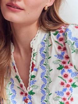 Boden Embroidered Top, Multi - view 2, Multi