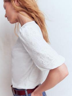 Boden Cutwork Detail Jersey T-Shirt, White - view 2, White