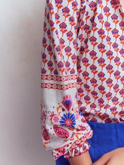 Boden Effie Smocked Detail Shirt, Multi - view 2, Multi