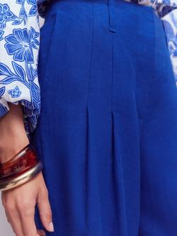 Boden Mayfair Linen Tailored Trousers, Bright Blue - view 2, Bright Blue