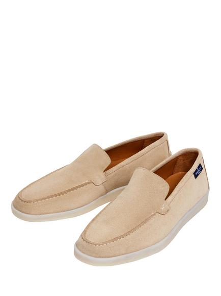Hackett London Martin Plain Suede Loafers, Sand Beige - view 2, Sand Beige