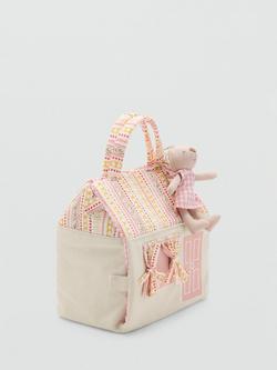 Mango Kids' Playhouse Tote Bag, Pale Pink - view 2, Pale Pink