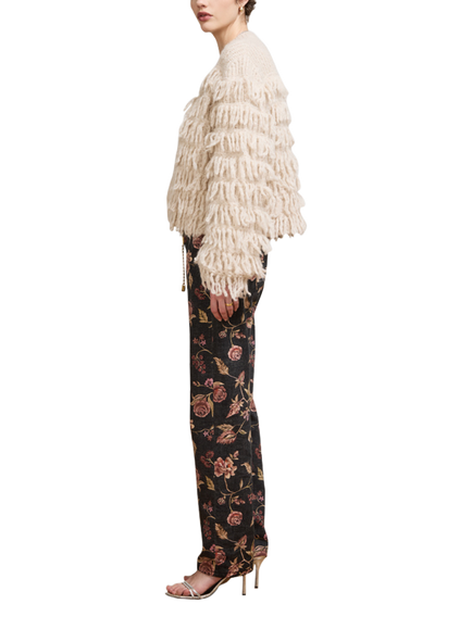 Hayley Menzies Talitha Floral Print Straight Leg Jeans, Black - view 2, Black