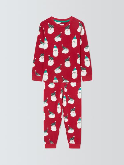 John Lewis Kids' Santa Pyjamas, Red, Red