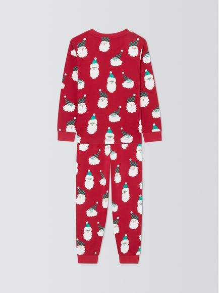 John Lewis Kids' Santa Pyjamas, Red - view 2, Red