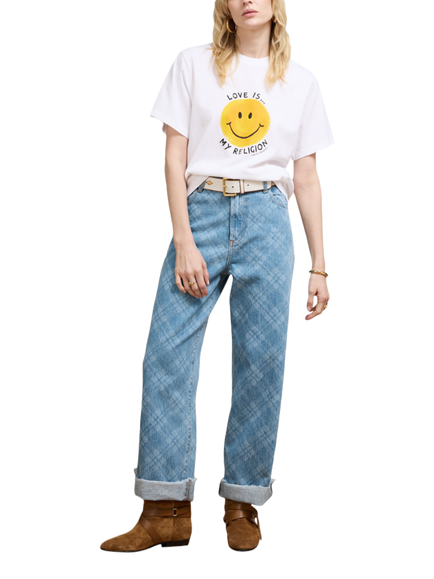 Hayley Menzies Smiley Love Cotton T-Shirt, White - view 2, White