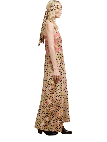Hayley Menzies Talitha Animal Print Silk Maxi Cami Dress, Multi - view 2, Multi