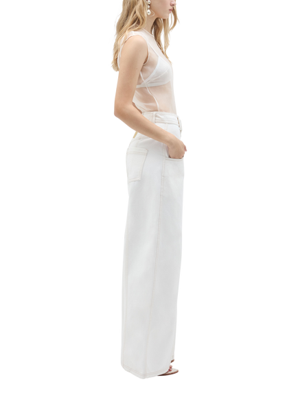 Aje Liliana High Rise Wide Leg Jeans, White - view 2, White