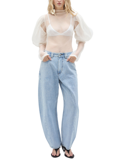 Aje Lucina Mid Rise Barrel Leg Jeans, Light Wash, Light Wash