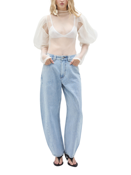 Aje Lucina Mid Rise Barrel Leg Jeans, Light Wash, Light Wash