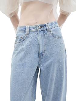 Aje Lucina Mid Rise Barrel Leg Jeans, Light Wash - view 2, Light Wash