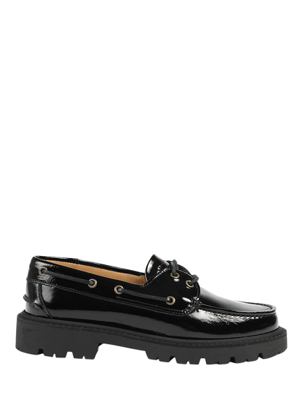 Jones Bootmaker Perdita Leather Platform Moccasins, Black