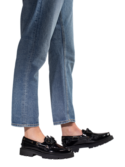 Jones Bootmaker Perdita Leather Platform Moccasins - view 2, Black