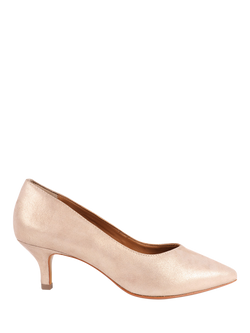 Jones Bootmaker Yulia Leather Stiletto Heel Court Shoes, Gold, Gold