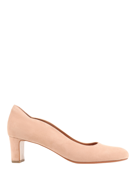 Jones Bootmaker Zoey Leather Scallop Heeled Courts, Beige
