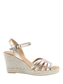 Jones Bootmaker Alivia2 Leather Wedge Heel Espadrille Sandals, Gold Multi, Gold Multi