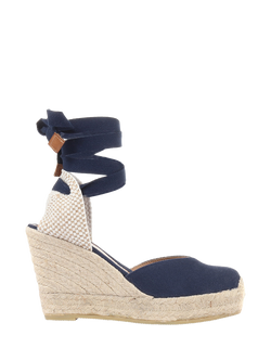 Jones Bootmaker Alyssa Wedge Espadrille Sandals, Navy, Navy