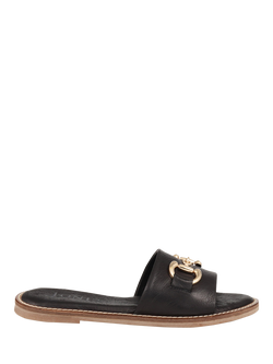 Jones Bootmaker Emillina Leather Buckle Mule Sandals, Black