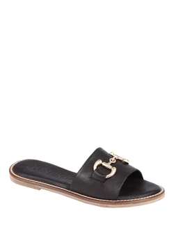 Jones Bootmaker Emillina Leather Buckle Mule Sandals - view 2, Black