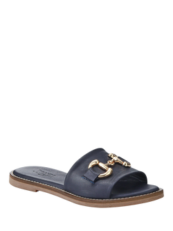 Jones Bootmaker Emillina Leather Buckle Mule Sandals - view 2, Navy